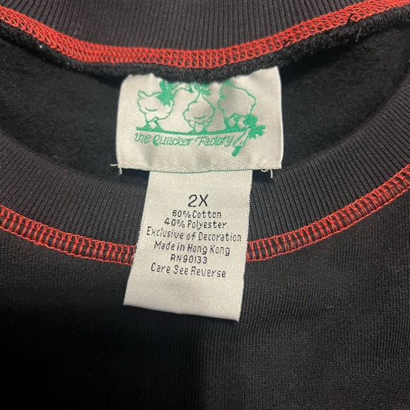 Vintage The Quacker Factory Christmas Angel Embellished Black Sweatshirt 90s - Picture 5 of 7